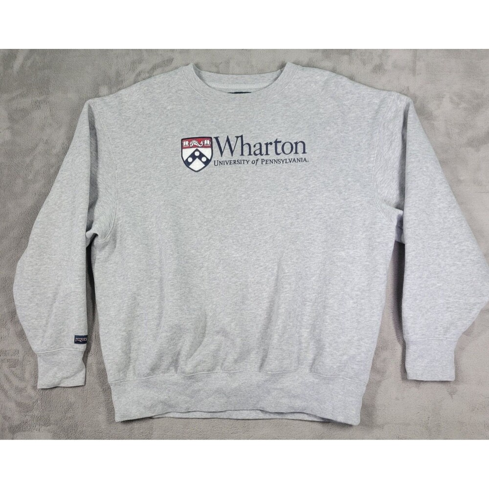 Wharton University of Pennsylvania Sweatshirt Unisex Gray Large Jansport